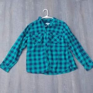 Dark green plaid shirt